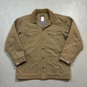 Retro Canvas Patagonia Range Coat Barn Jacket in Tan Quilt-lined